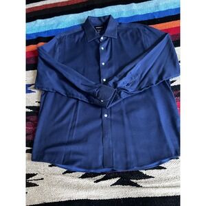 Bonobos mens XL Standard fit wrinkle free Navy Blue Polka dot button down shirt